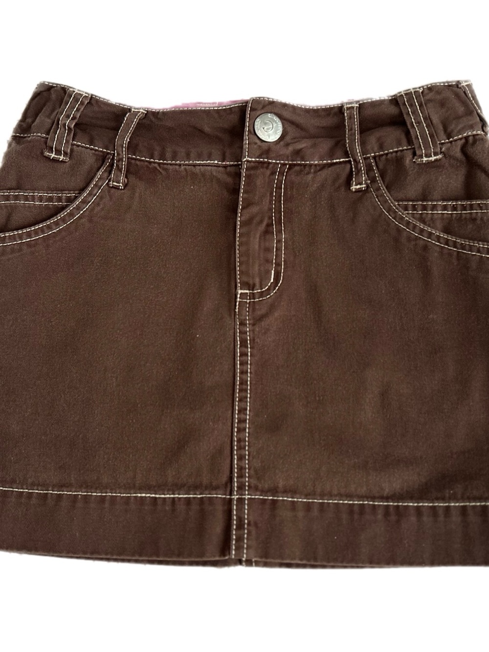 Vintage Y2K Ellemenno Girls Size 8 Brown Corduroy Skort Rhinestone Butterfly